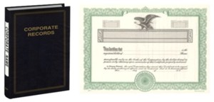 Stock Certificates & Corporate Record Books