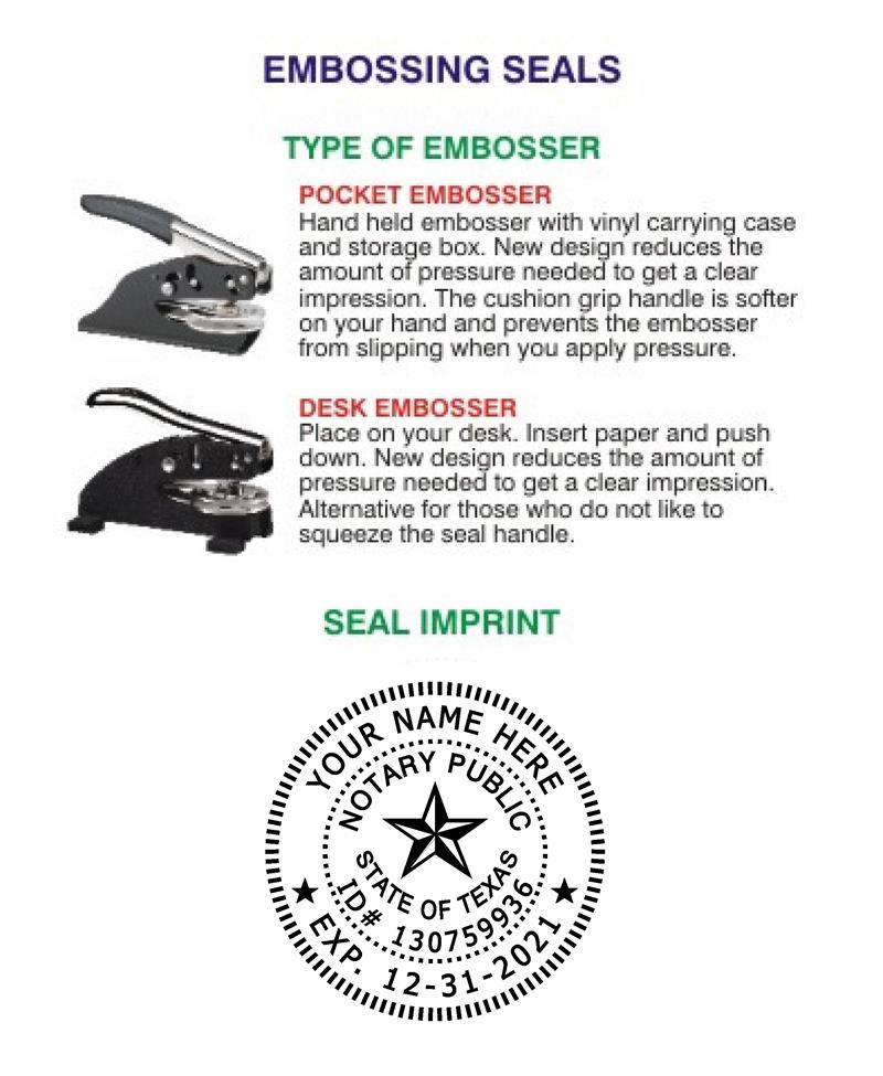 Notary Embossing Seals Texas