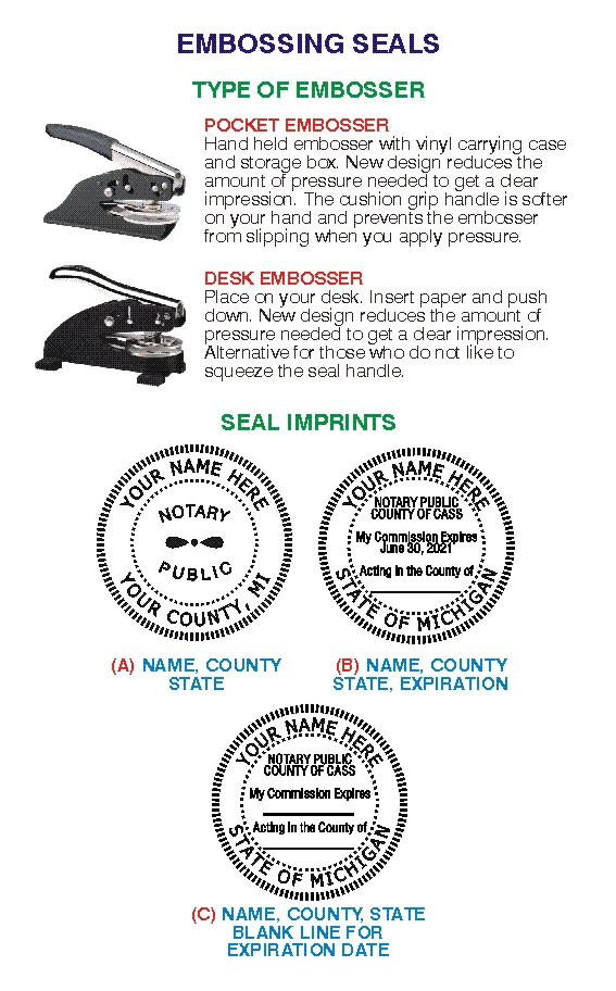 Notary Embossing Seals Michigan