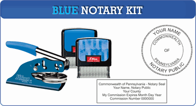 Self Inking Pennsylvania Notary Stamp & Seal Embosser Value Package 