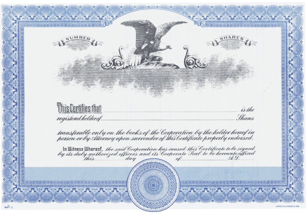 Blank Stock Certificates Free Printable Documents